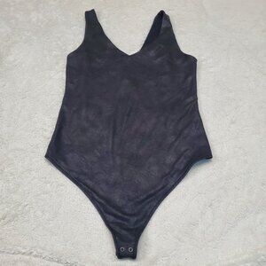 Abercrombie &‎ Fitch Soft Black Faux Leather Sleeveless Whimsigoth Bodysuit M